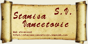 Staniša Vančetović vizit kartica